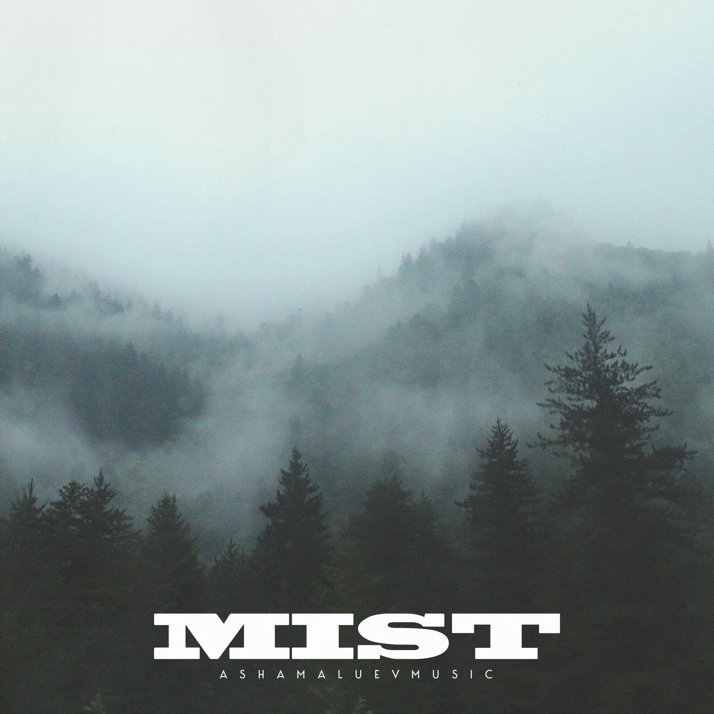 Cover art of the music track 'Mist' by AShamaluevMusic, which shows the forest with mist.