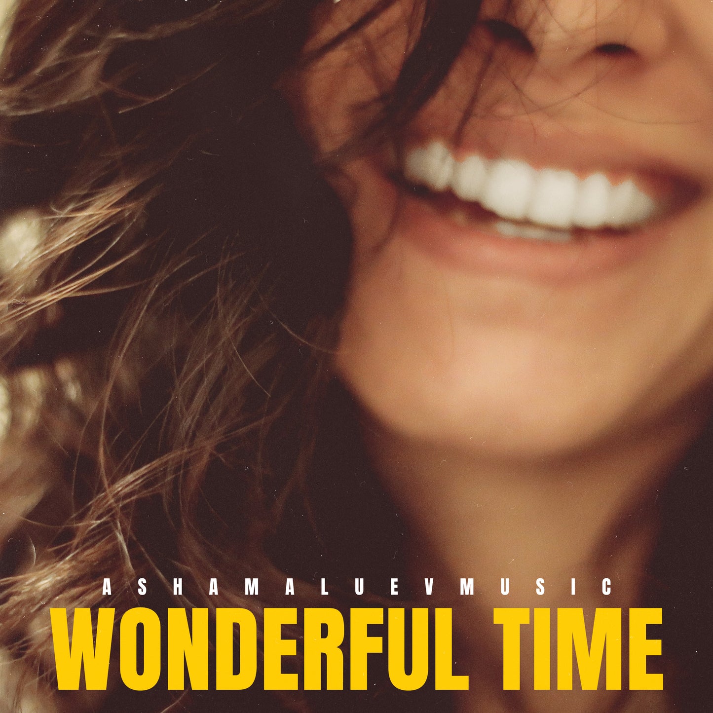 Cover art of the music track 'Wonderful Time' by AShamaluevMusic, which shows the close-up of a smiling woman