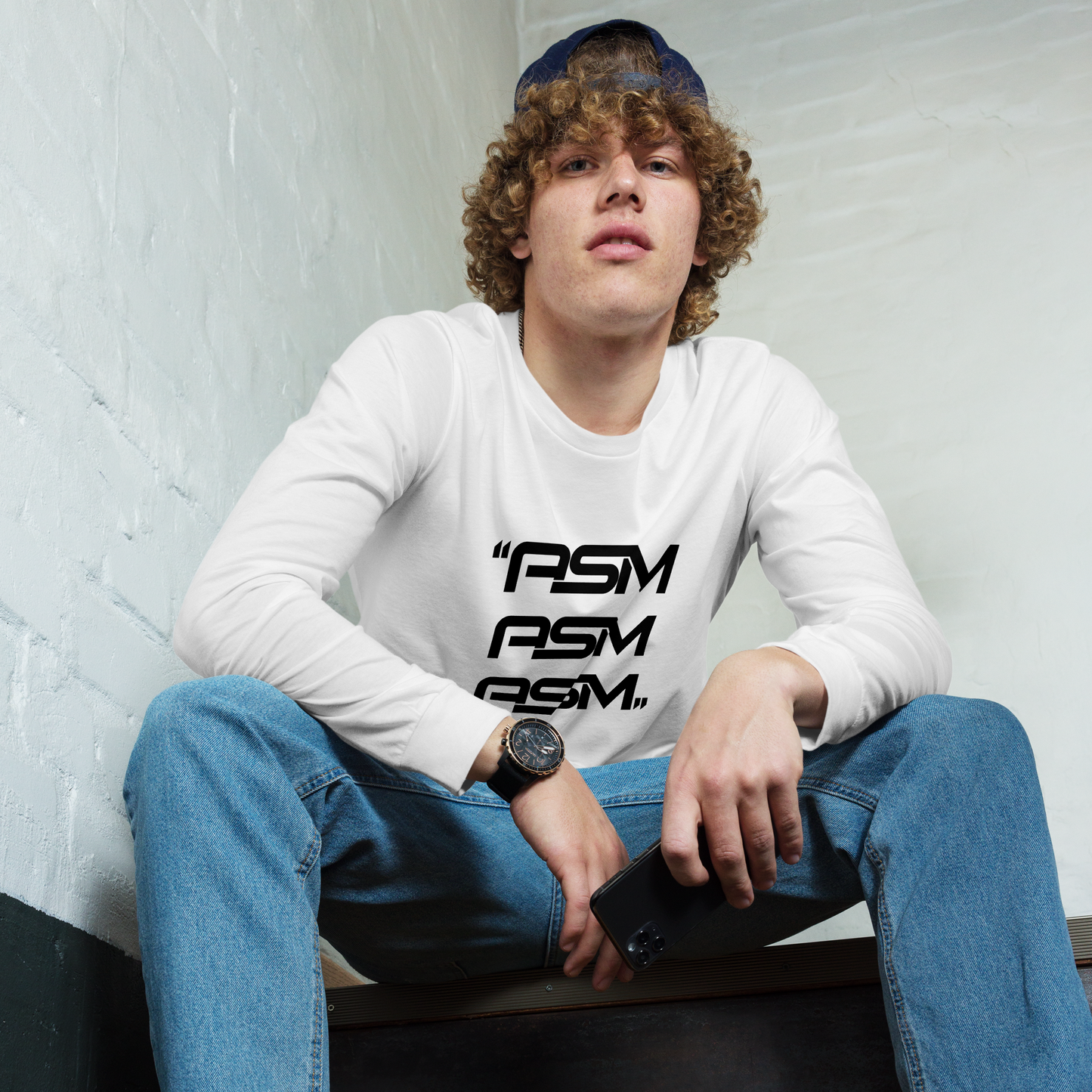 Long Sleeve T-shirt Logo AShamaluevMusic White Men