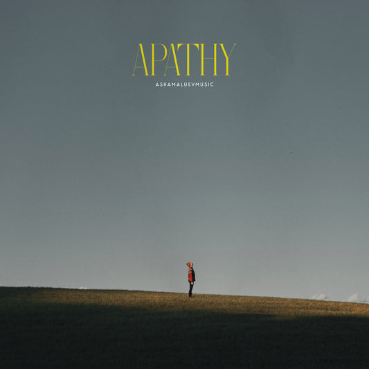 Cover art of the music track 'Apathy' by AShamaluevMusic, which shows the person standing on a hill.