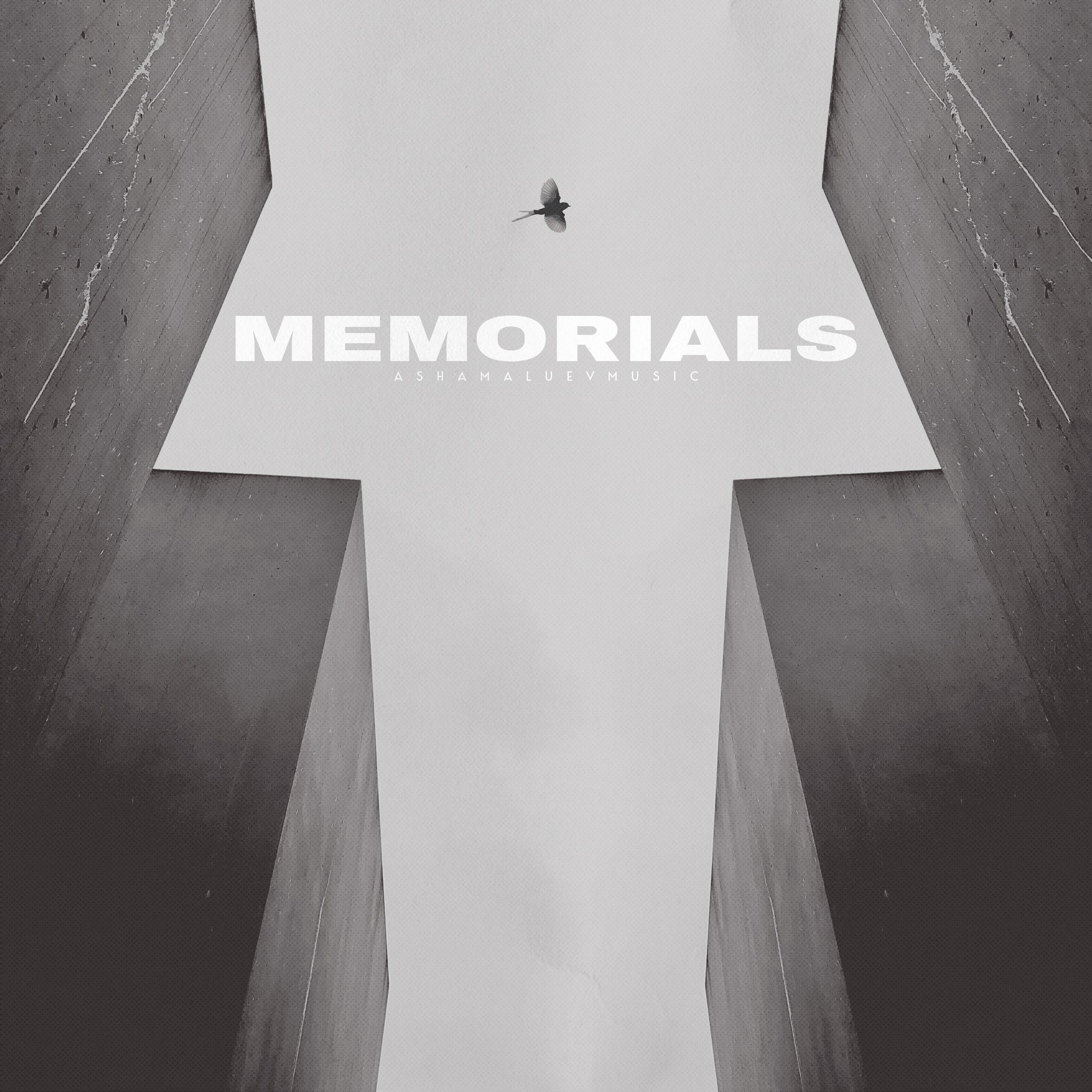 Cover art of the music track 'Memorials' by AShamaluevMusic, which shows the minimalist design.