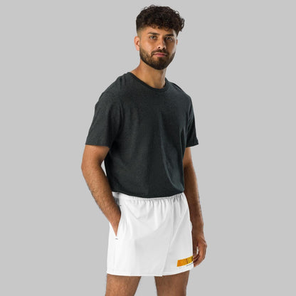 White Unisex Athletic Shorts 'Amazing World'