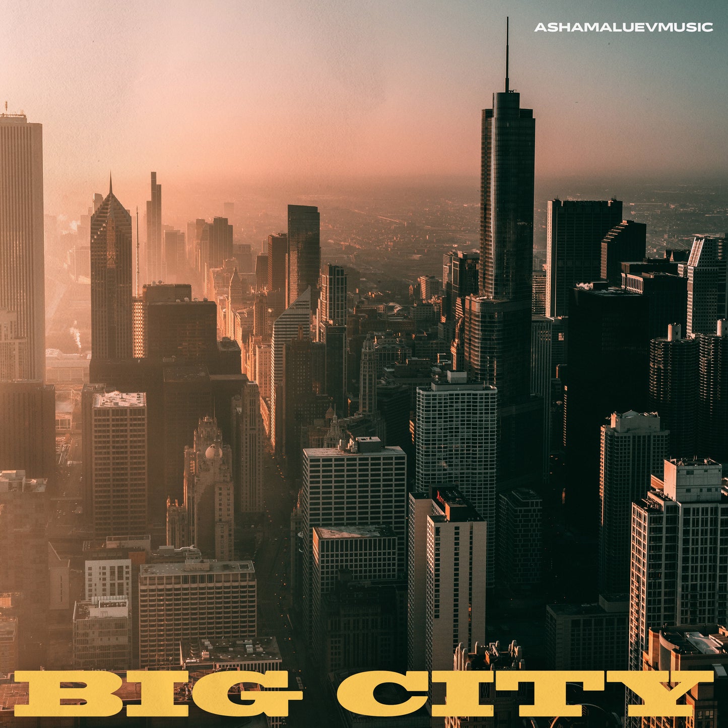 Cover art of the music track 'Big City' by AShamaluevMusic, which shows the city skyline.