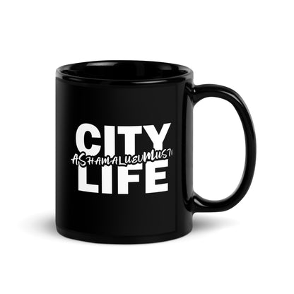 City Life Black Mug